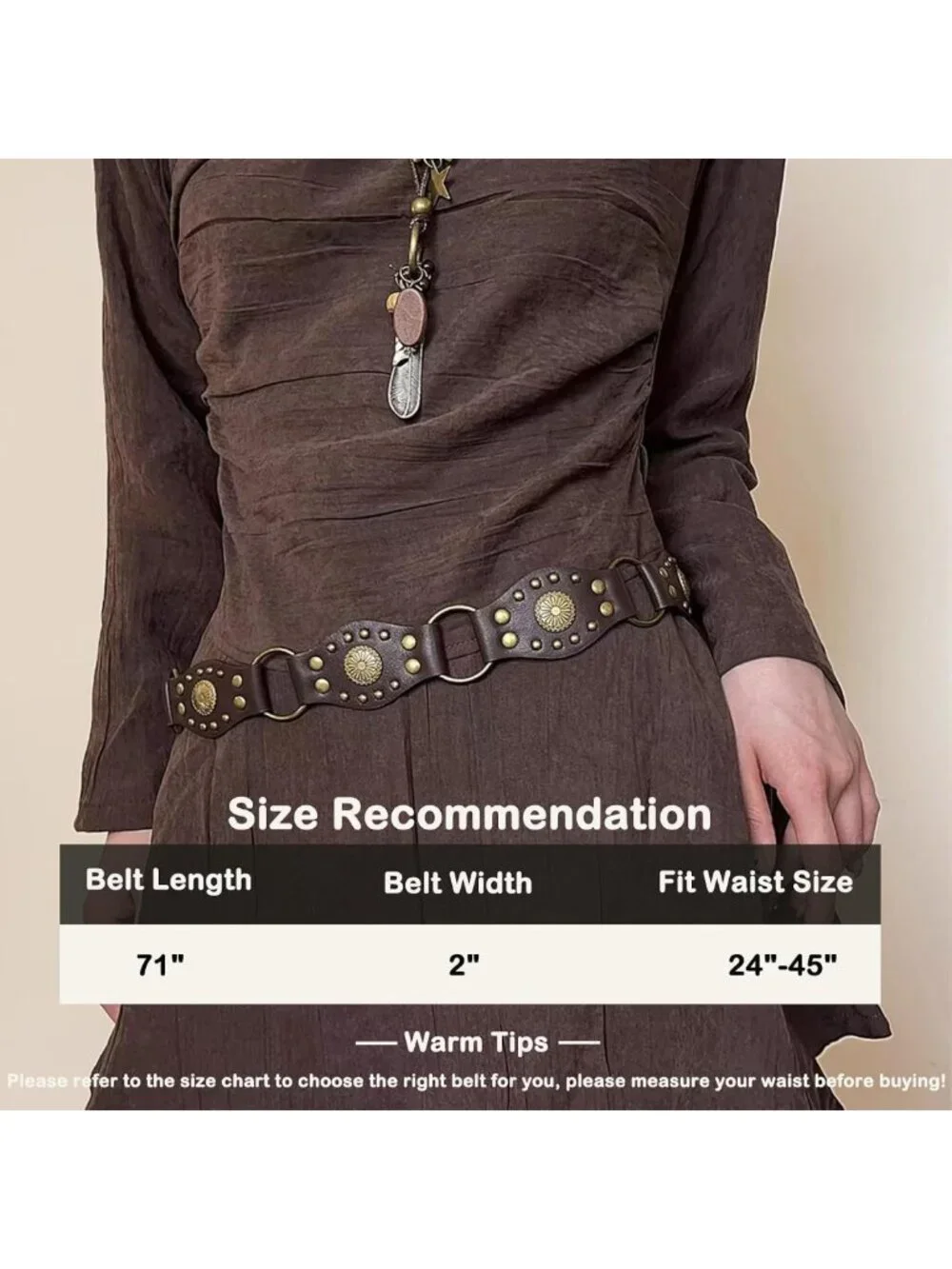 Bohemian Rope Waist Belt for Women, Boho Western Style for Jeans & Dresses